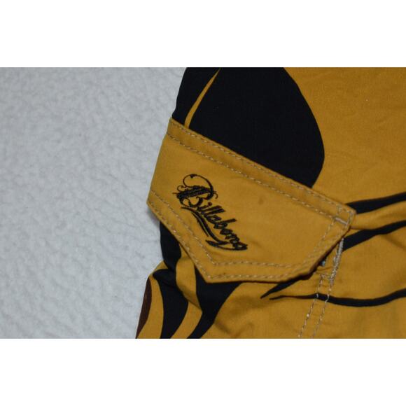 Billabong Swimming Cargo Board Shorts Mens Size 34 Yellow Brown Floral - Picture 4 of 8